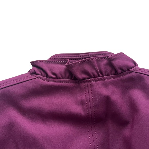 White House Black Market 4 Plum Purple, Ruffle Zipper Perfect Form Blazer Jacket - Picture 11 of 16